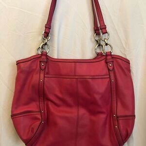 Coach Alexandra hot pink leather tote shoulder bag